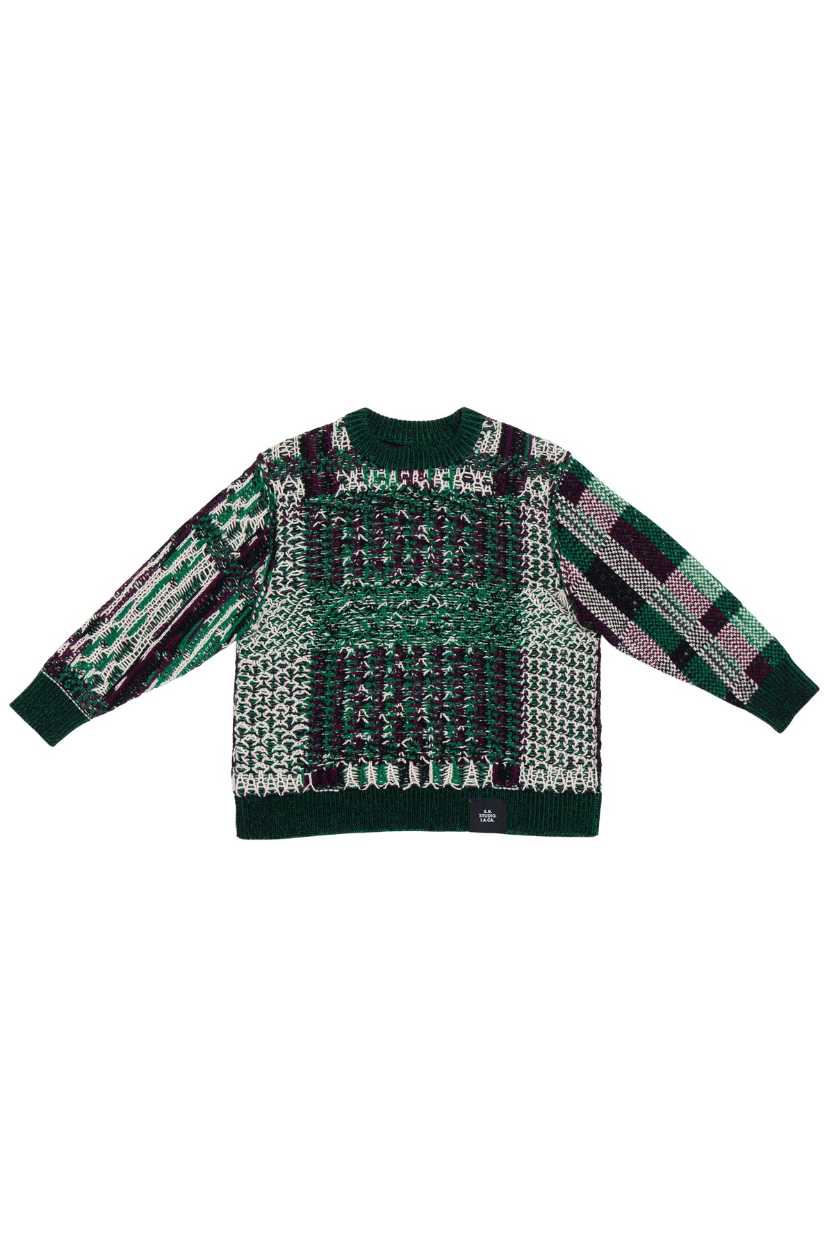 S.R. STUDIO. LA. CA. BY STERLING RUBY FLOAT JACQUARD CREWNECK SWEATER INSECT INDEX