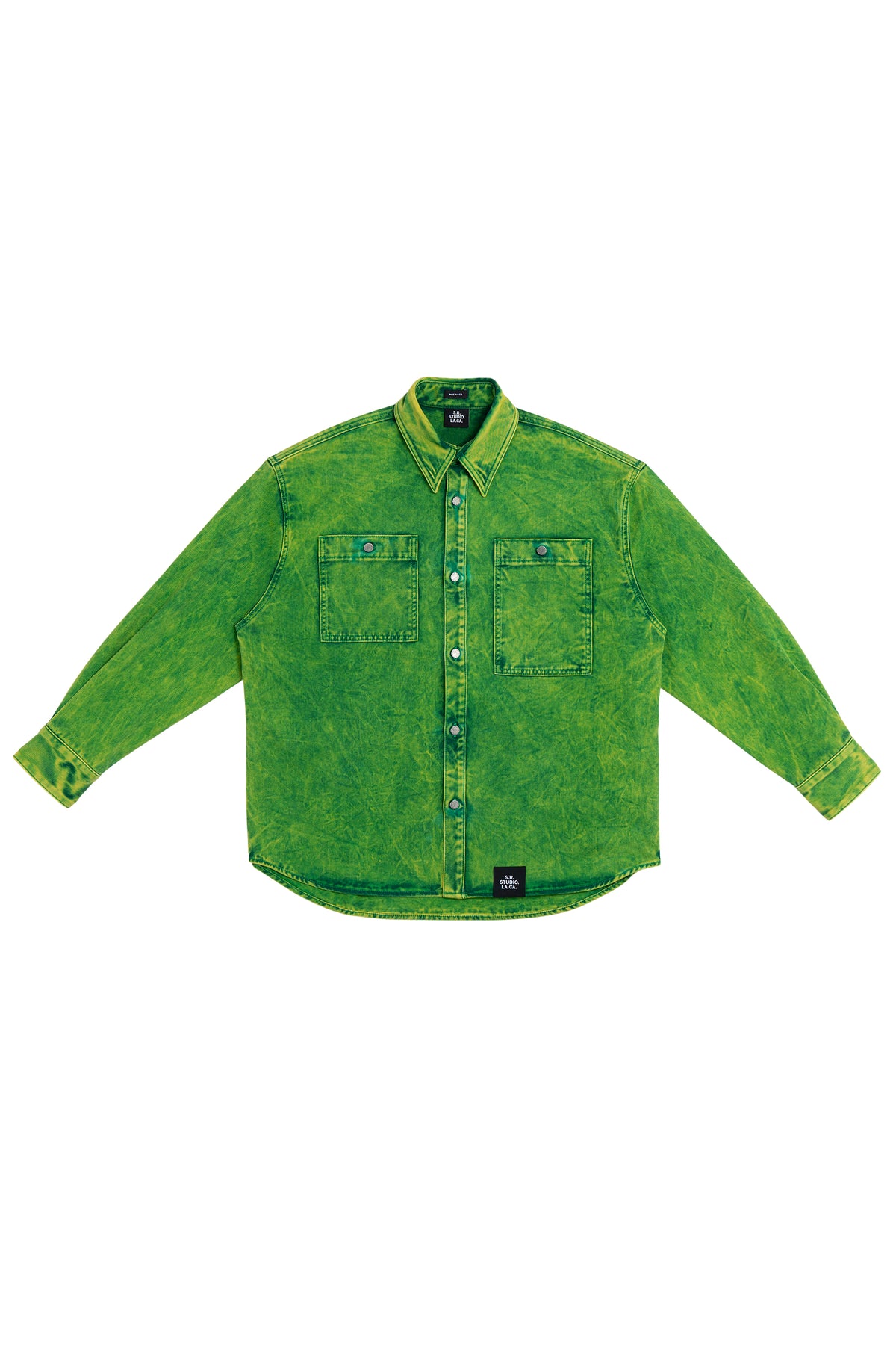 MEN'S OVERSIZED SHIRT WITH LIME IO WASH  S.R. STUDIO. LA. CA. by Sterling Ruby