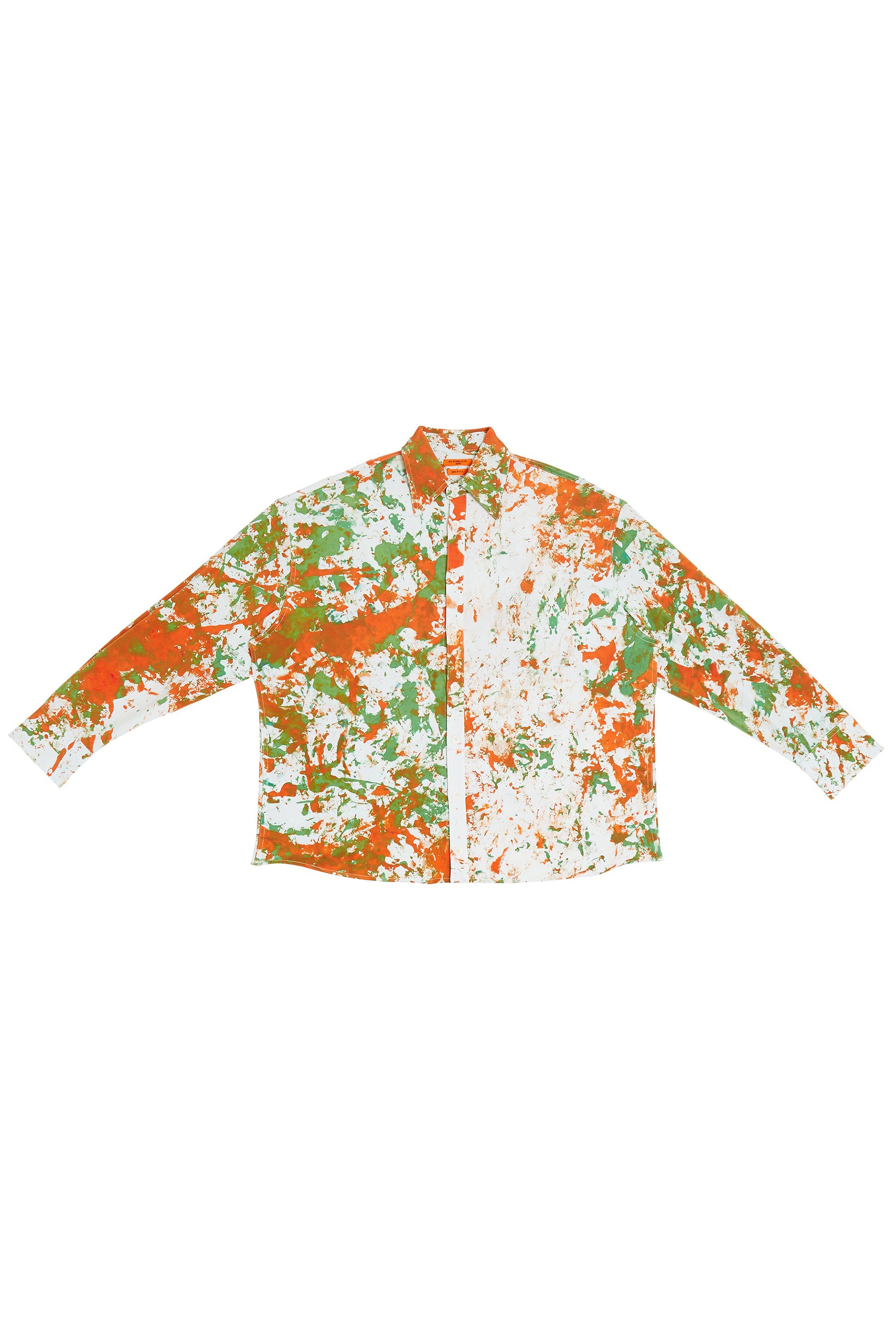 HAND-DYED SOTO OVERSIZED LONG SLEEVE BUTTON DOWN SHIRT WITH BACK PLEATS