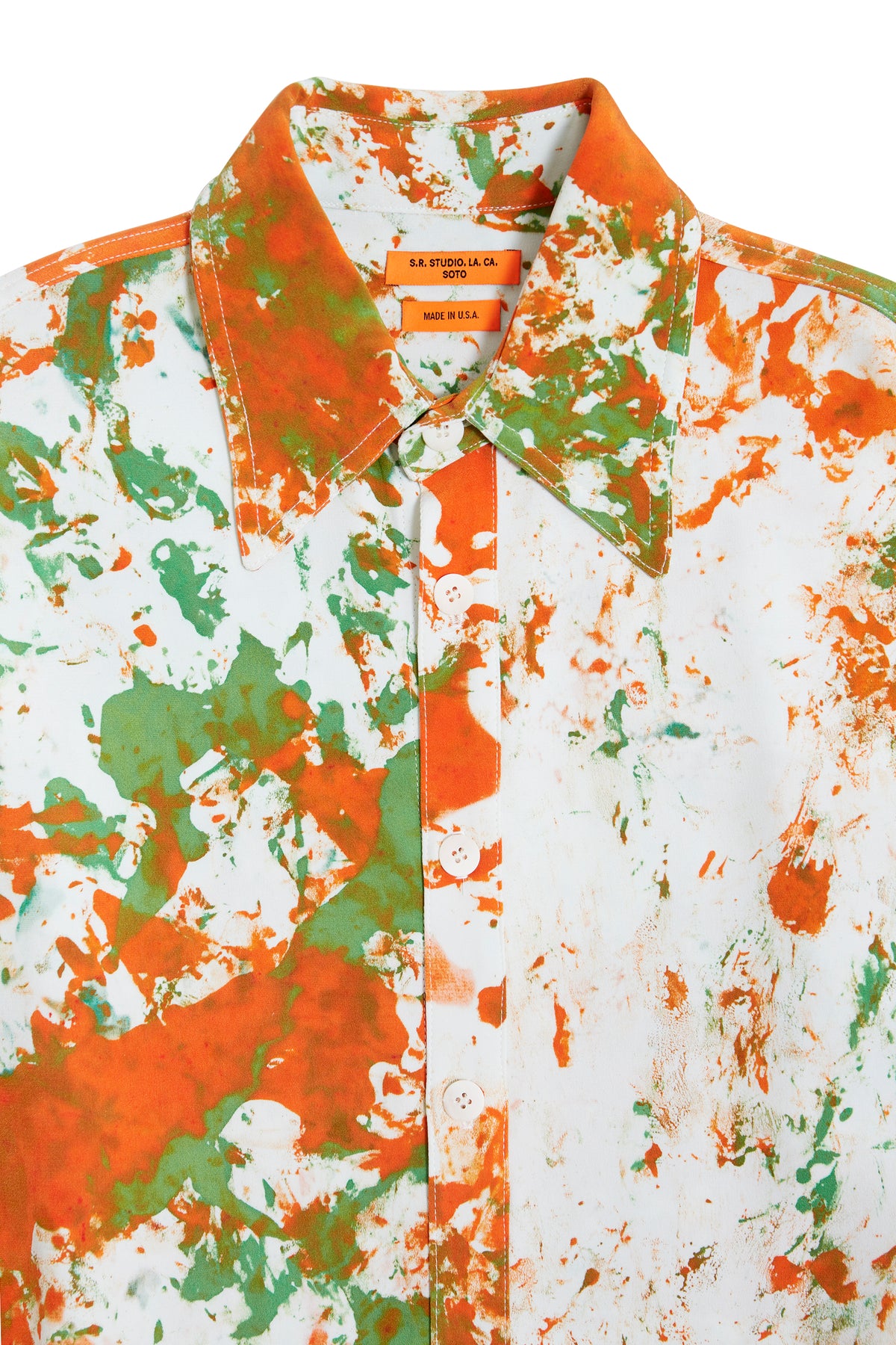 HAND-DYED SOTO OVERSIZED LONG SLEEVE BUTTON DOWN SHIRT WITH BACK PLEATS