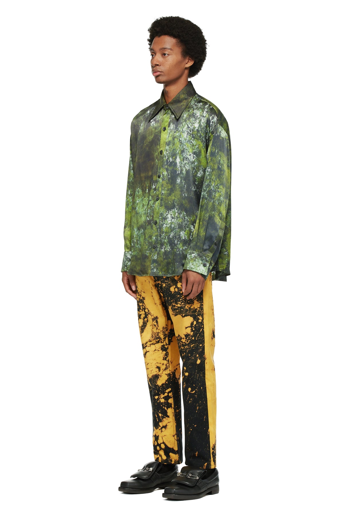 HAND-DYED E.G. SOTO SILK OVERSIZED SHIRT WITH PLEATED BACK