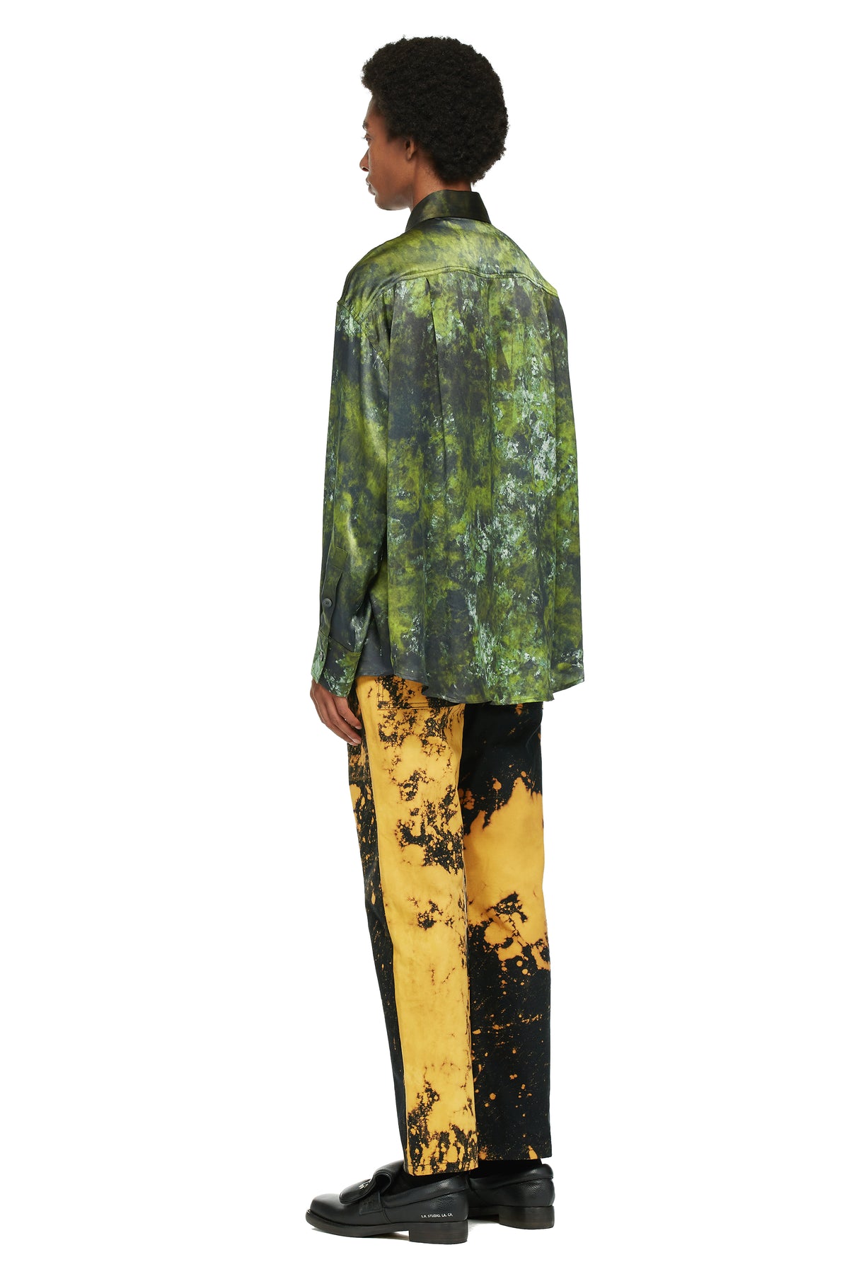 HAND-DYED E.G. SOTO SILK OVERSIZED SHIRT WITH PLEATED BACK