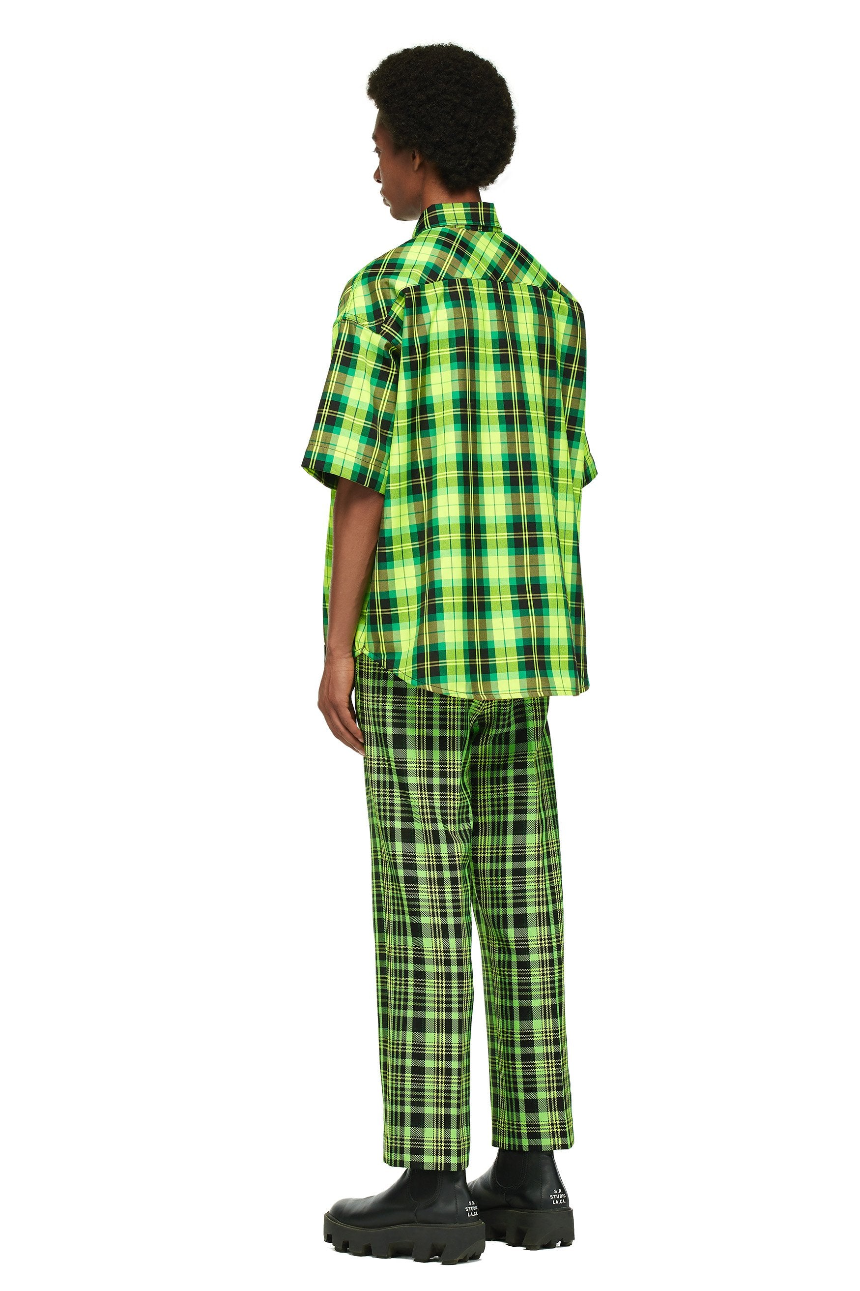 MEN'S OPEN-WEAVE CHECK SUIT PANT