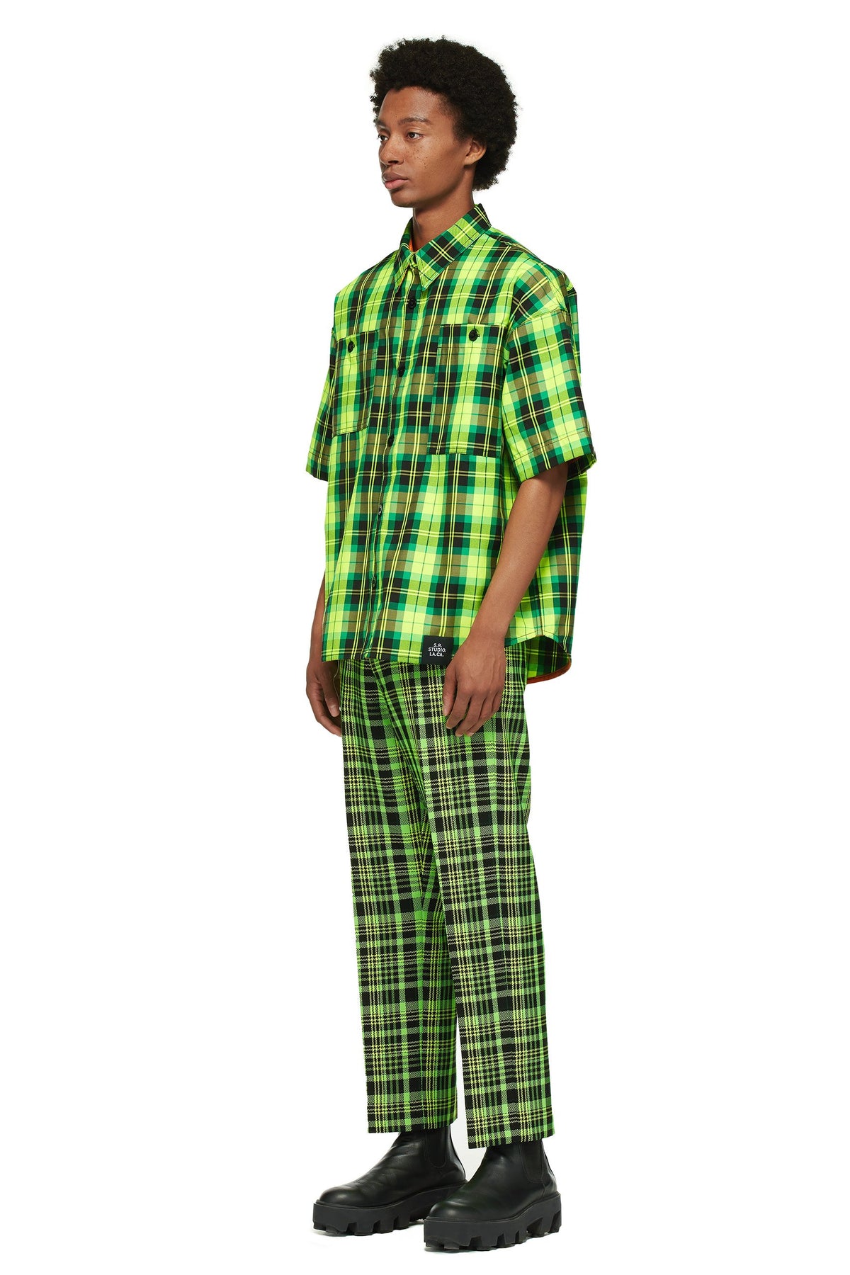 MEN'S OPEN-WEAVE CHECK SUIT PANT