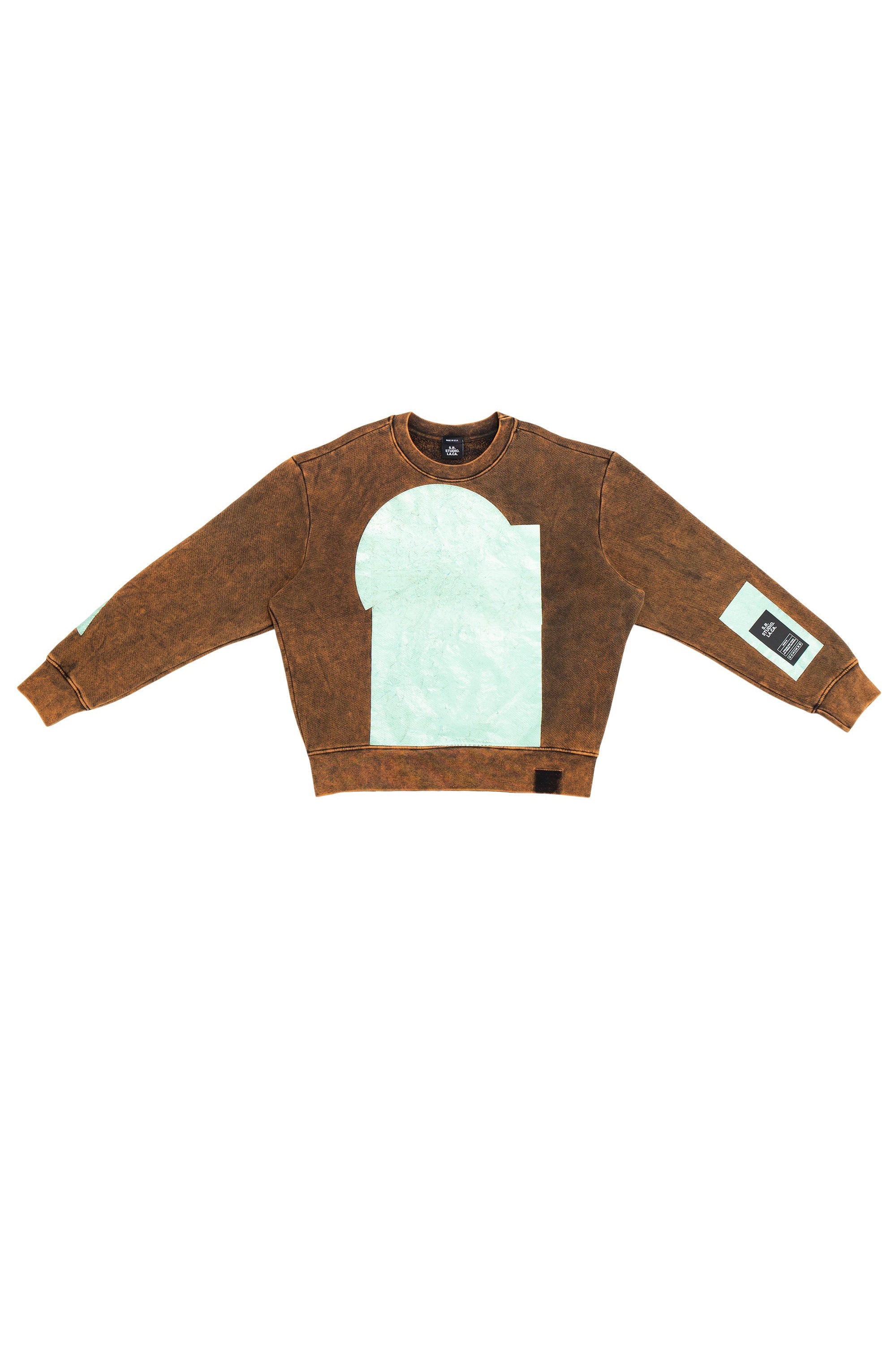 AP CREWNECK SWEATSHIRT WITH MINT SHAPES AND IO WASH