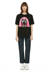 ED. 50 BASIC T-SHIRT WITH PINK HAIRED BLACK SKULL