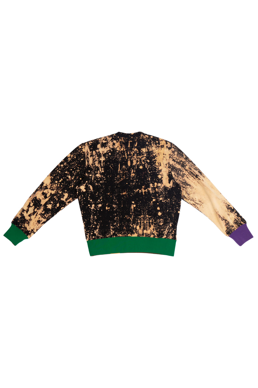 HAND-BLEACHED SEPIA SOTO SWEATSHIRT WITH CONTRAST RIB S.R. STUDIO. LA. CA. BY STERLING RUBY