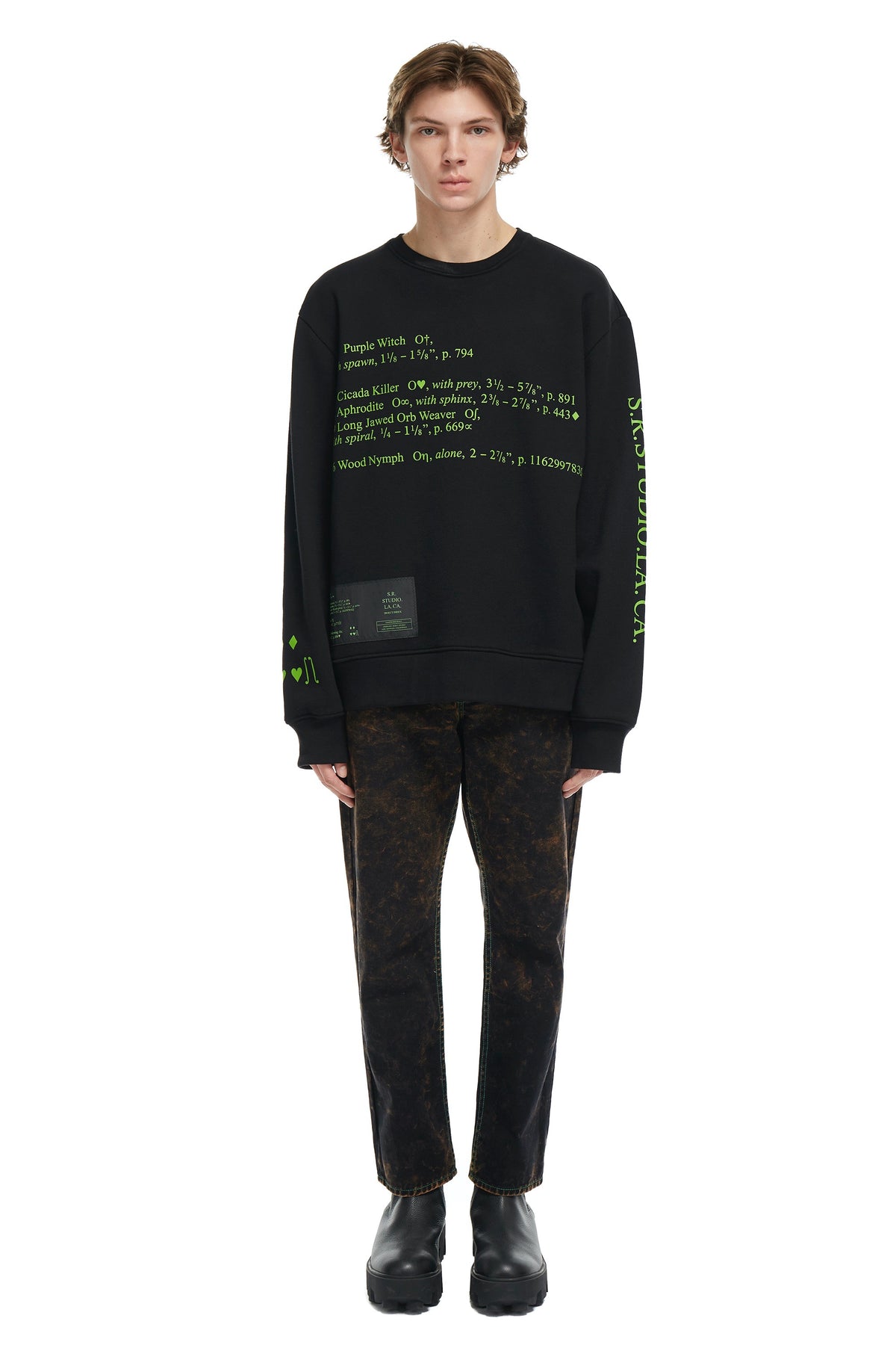 S.R. STUDIO. LA. CA. BY STERLING RUBY OVERSIZED CREWNECK SWEATSHIRT INSECT INDEX