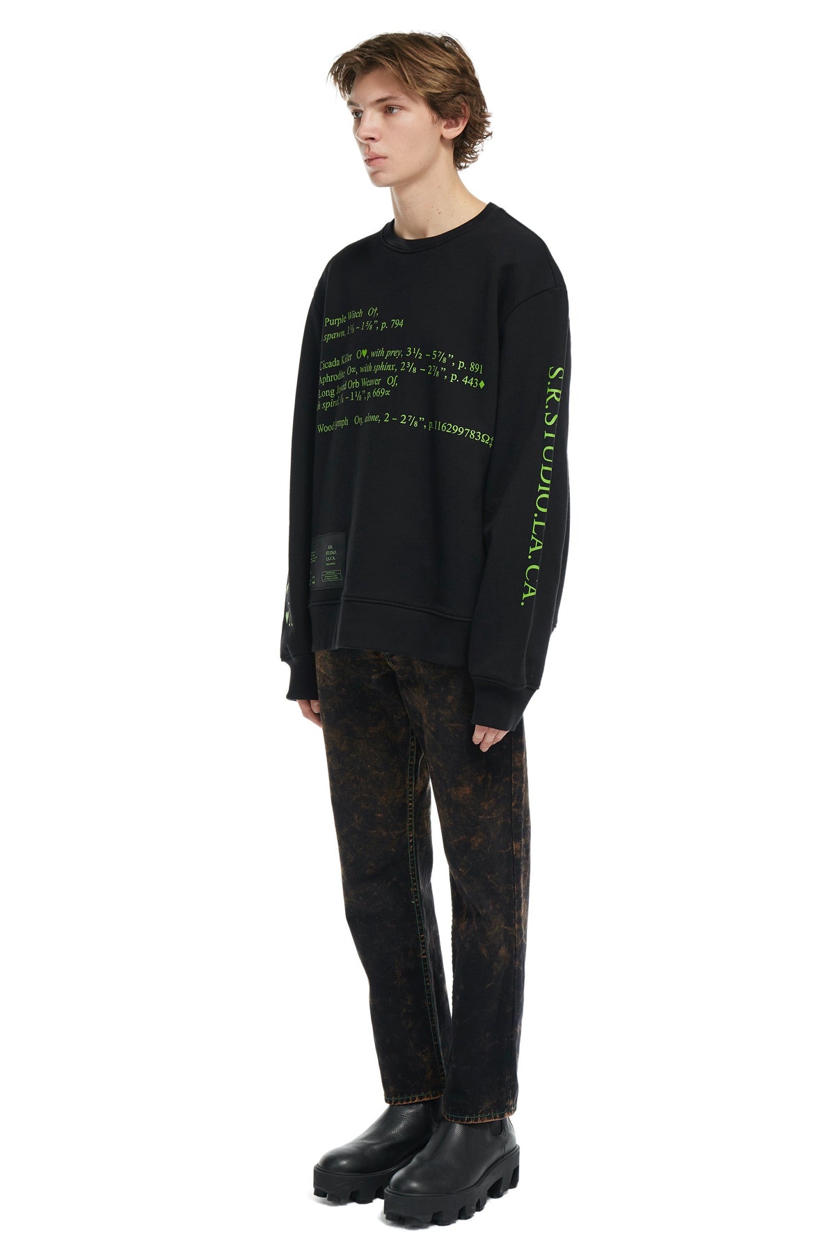 S.R. STUDIO. LA. CA. BY STERLING RUBY OVERSIZED CREWNECK SWEATSHIRT INSECT INDEX