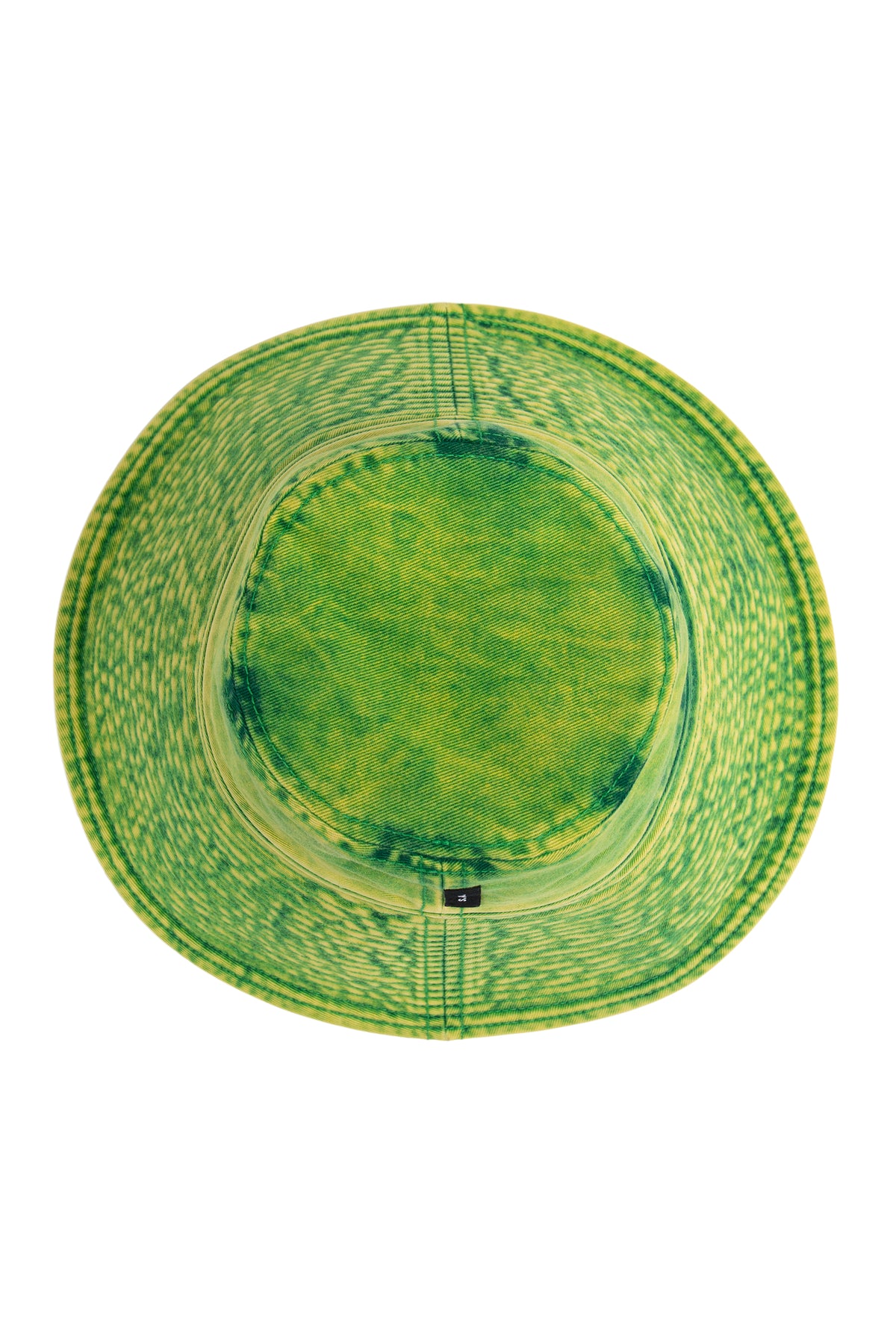 LONG BRIM BUCKET HAT WITH LIME IO WASH  S.R. STUDIO. LA. CA. by Sterling Ruby