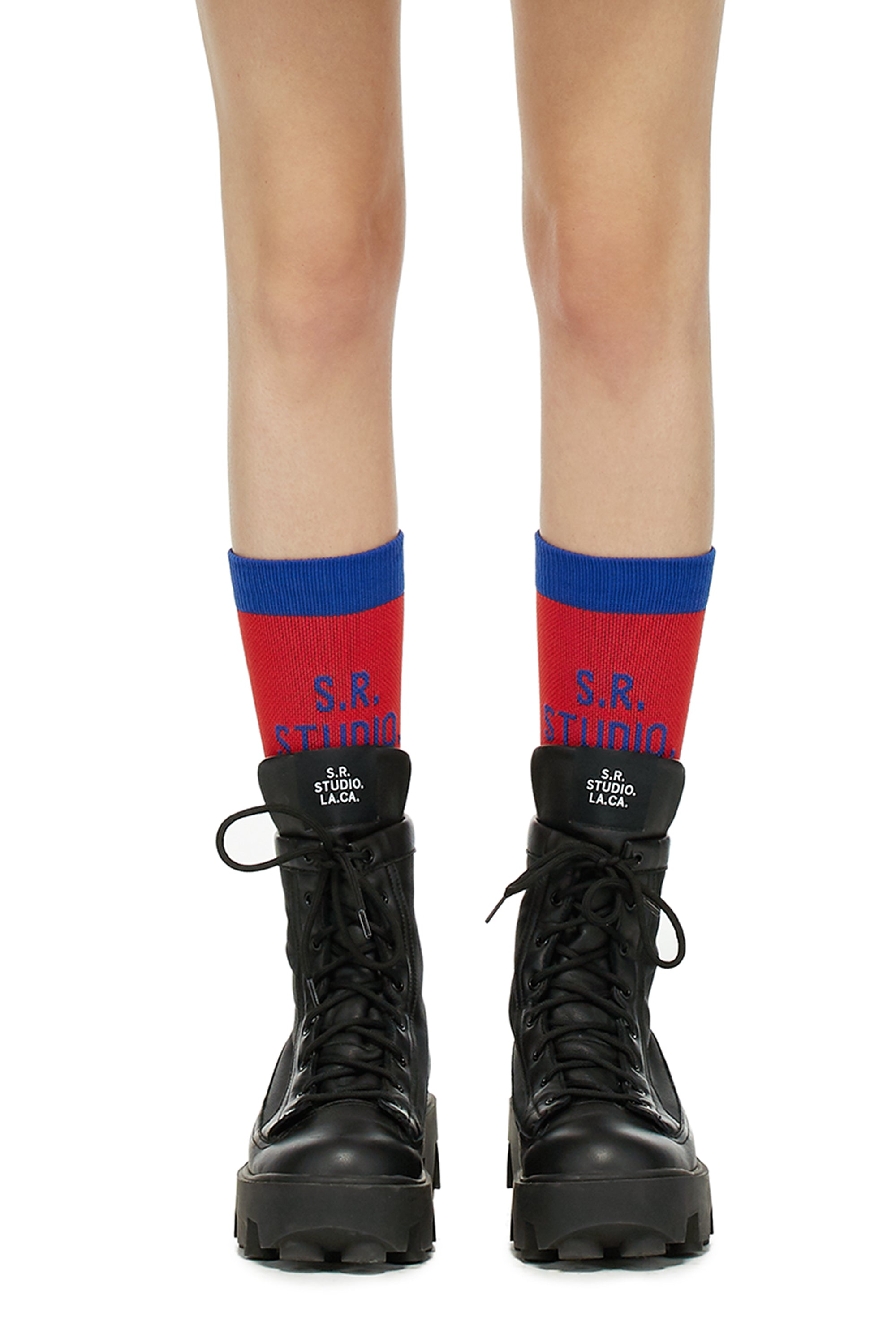 SHORT SOCK WITH CONTRAST S.R.S. LOGO