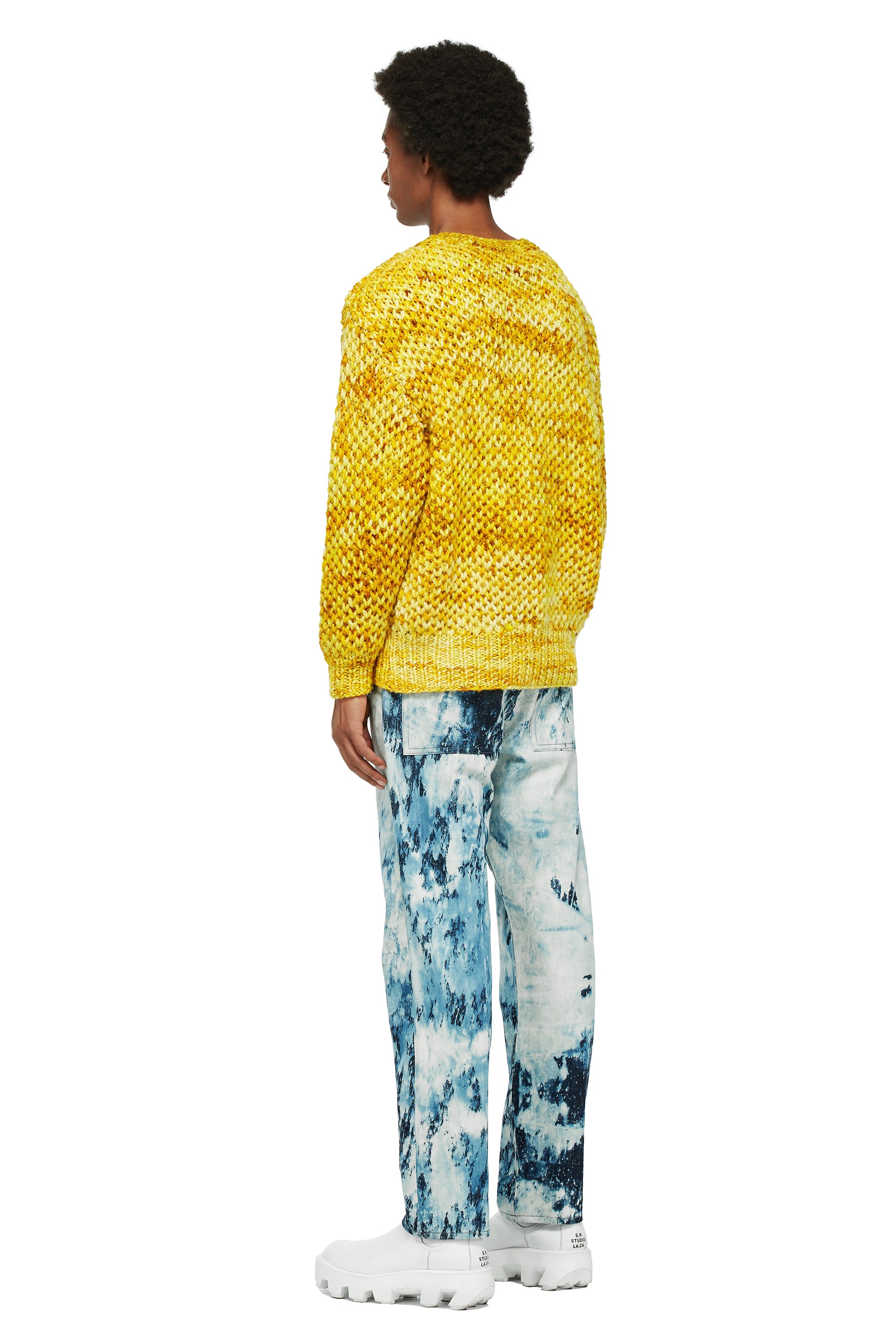 HAND-KNIT OVERSIZED CREWNECK MERINO WOOL SWEATER