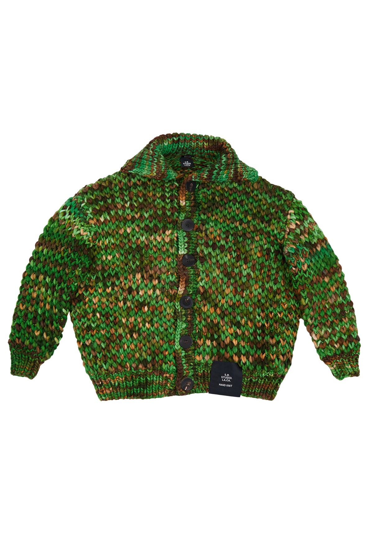 HAND-KNIT SUPER CHUNKY OVERSIZED HAND-DYED MERINO WOOL CARDIGAN