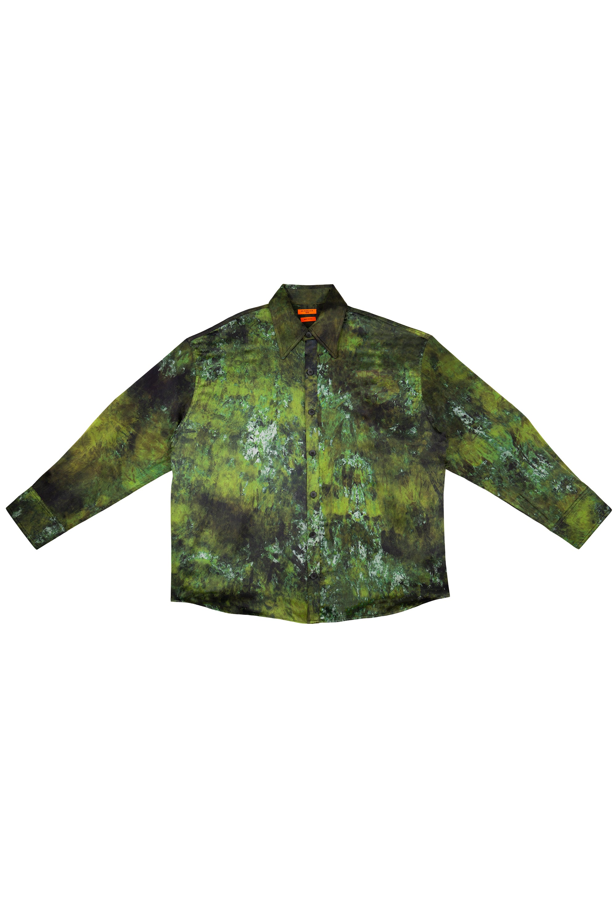 HAND-DYED E.G. SOTO SILK OVERSIZED SHIRT WITH PLEATED BACK