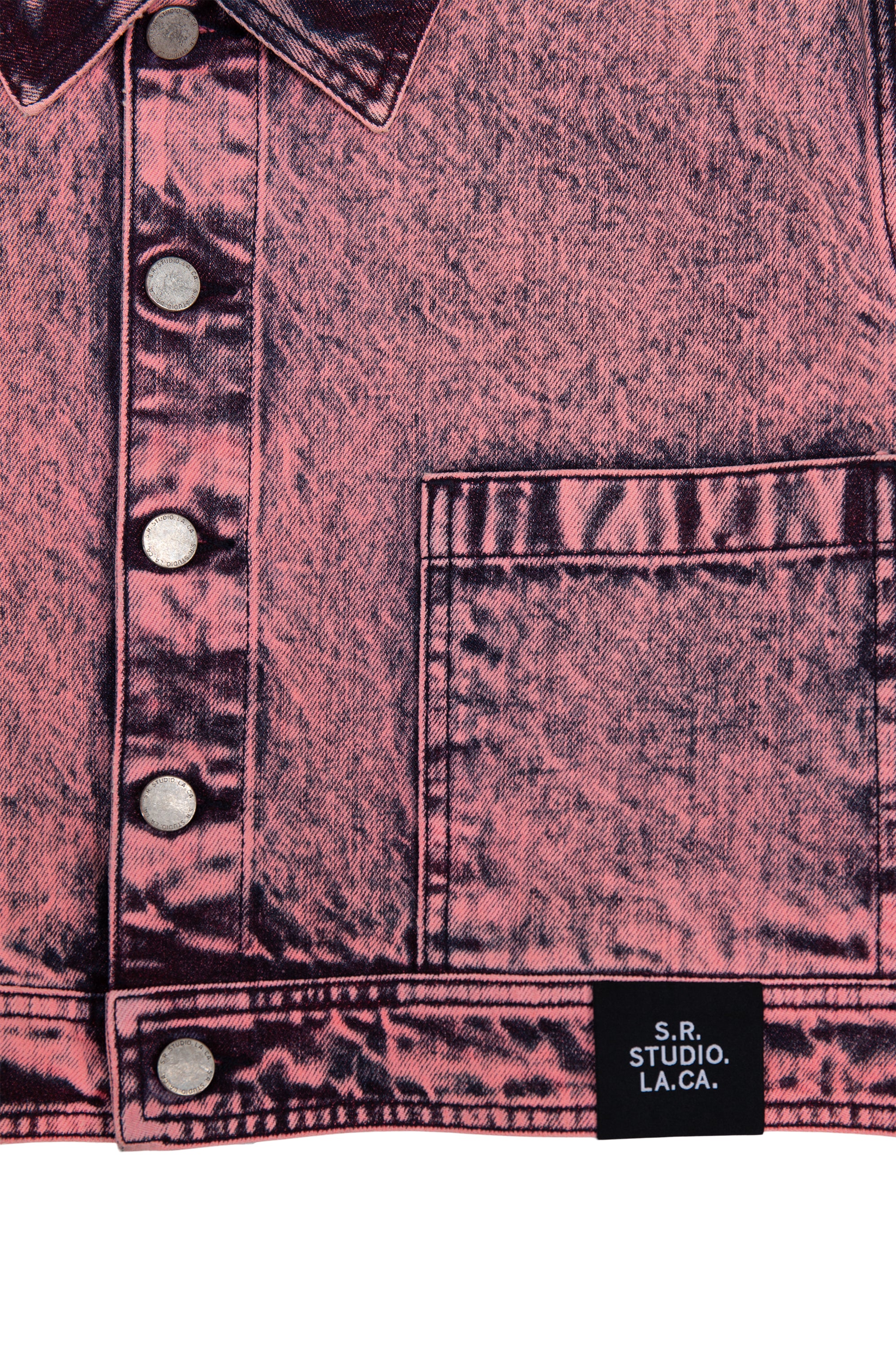 CROPPED LAB COAT WITH MINERAL WASH