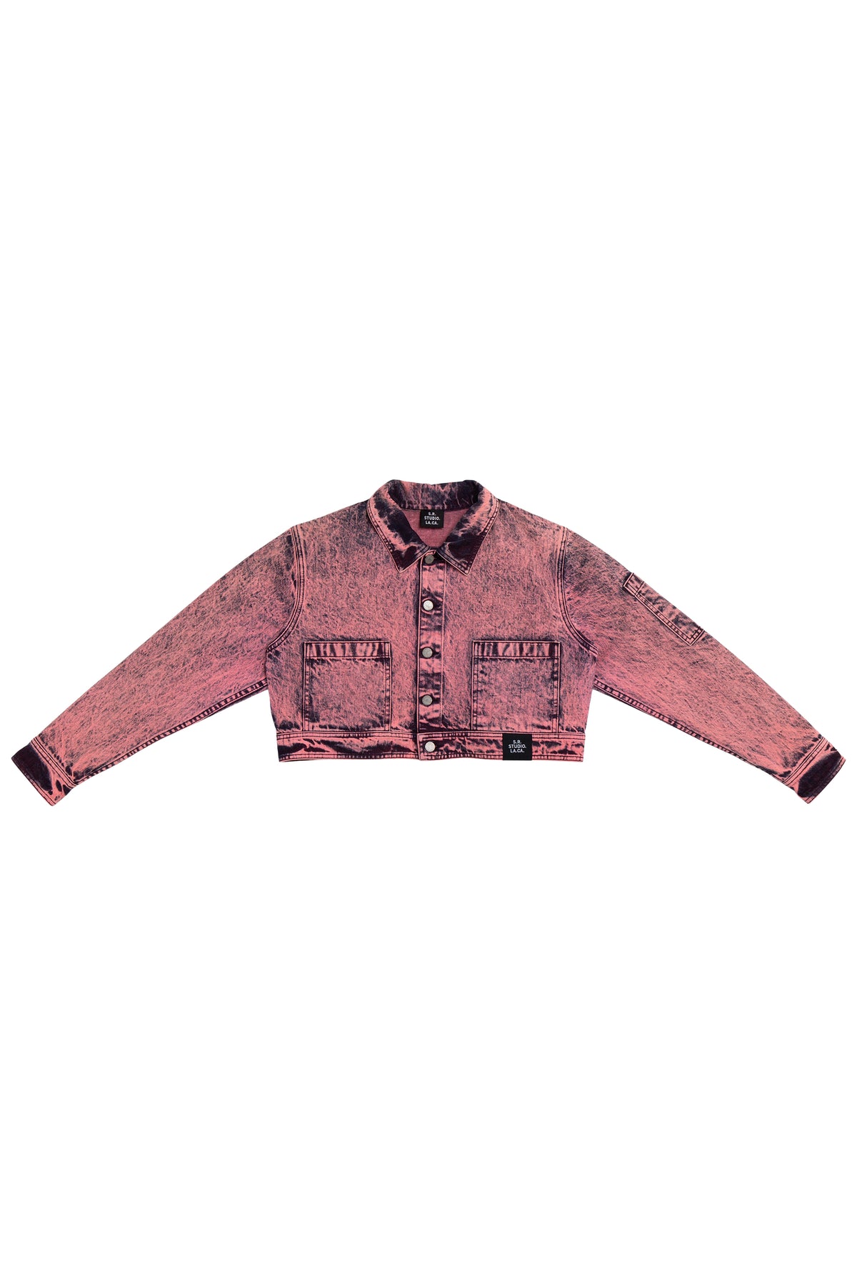 CROPPED LAB COAT WITH MINERAL WASH