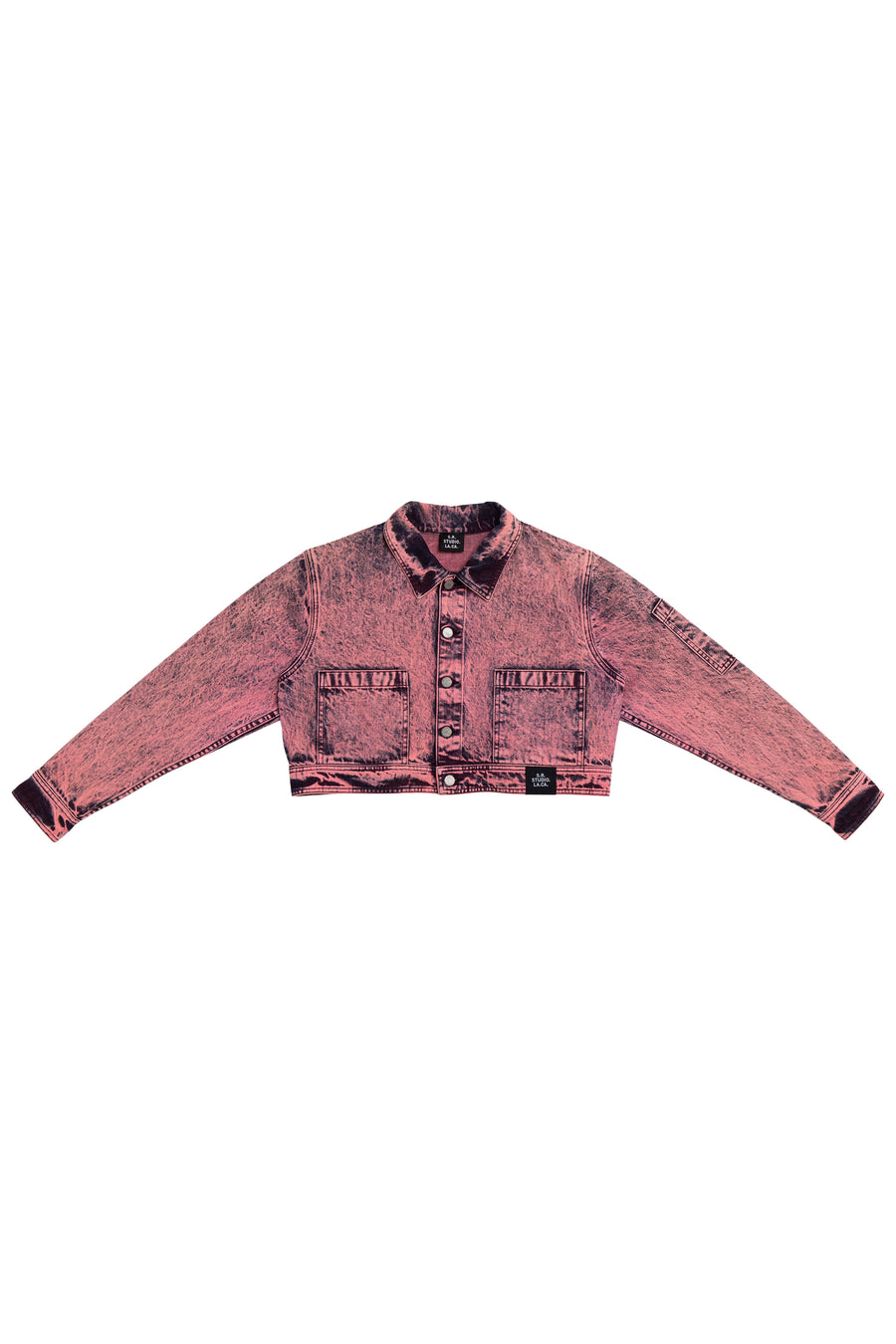 CROPPED LAB COAT WITH MINERAL WASH