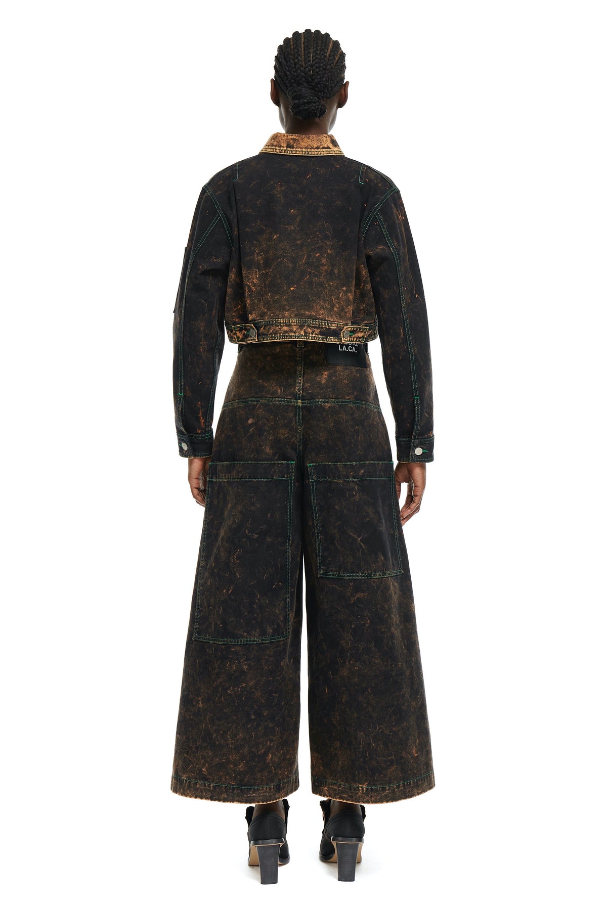 S.R. STUDIO. LA. CA. BY STERLING RUBY AP CROPPED LAB COAT WITH CONTRAST STITCHING AND IO WASH INSECT INDEX