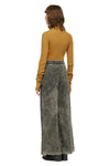 WIDE LEG DENIM PANTS WITH MINERAL WASH