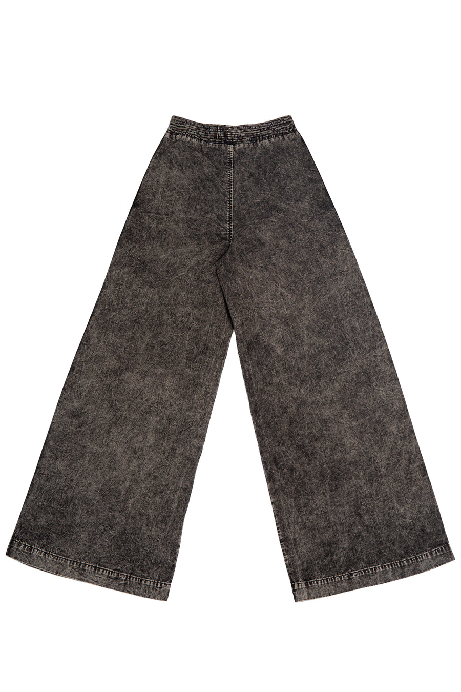 WIDE LEG DENIM PANTS WITH MINERAL WASH
