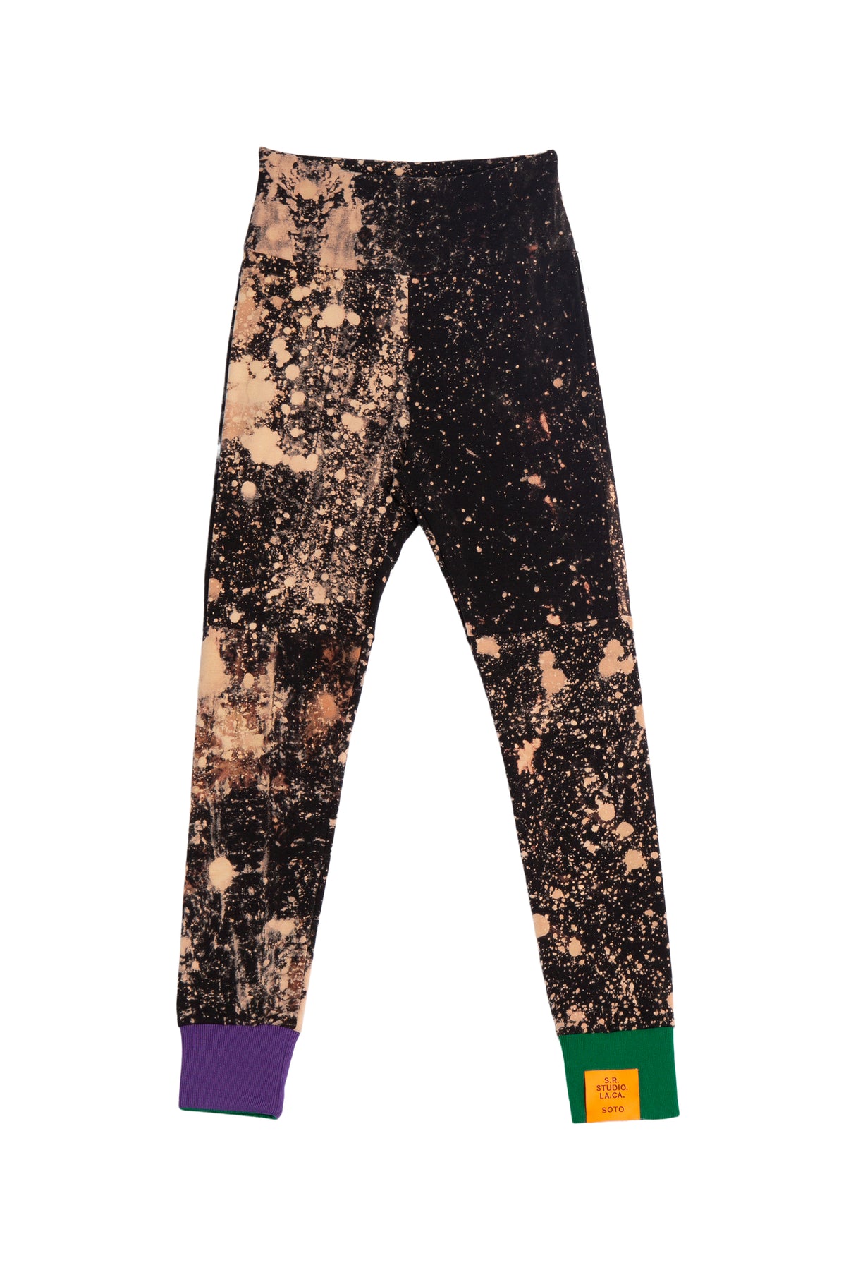 HAND-BLEACHED SOTO HIGH-WAIST LEGGINGS WITH CONTRAST RIB S.R. STUDIO. LA. CA. BY STERLING RUBY