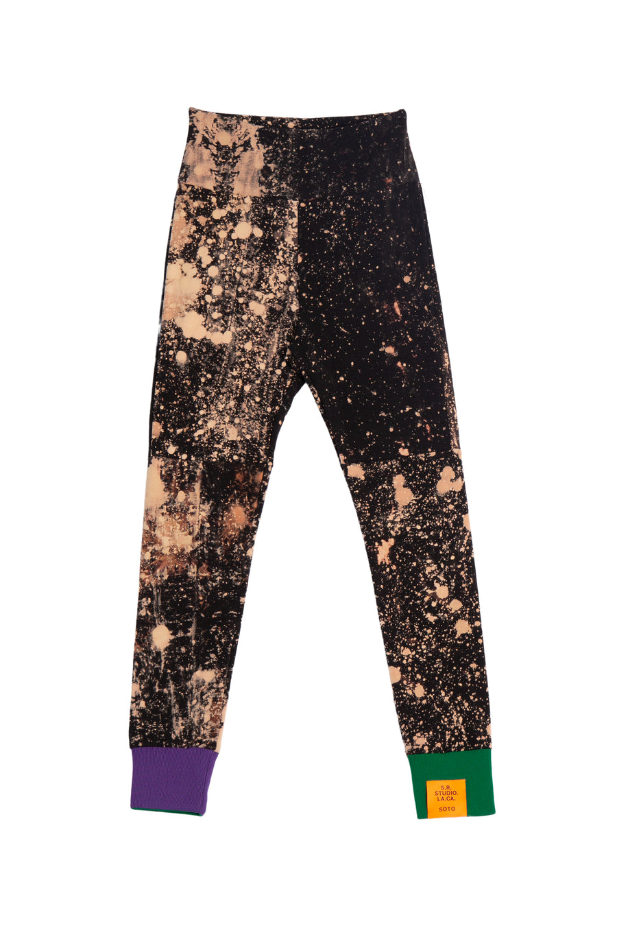 HAND-BLEACHED SOTO HIGH-WAIST LEGGINGS WITH CONTRAST RIB S.R. STUDIO. LA. CA. BY STERLING RUBY