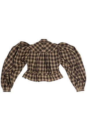 GATHERED PLAID TOP S.R. STUDIO. LA. CA. BY STERLING RUBY
