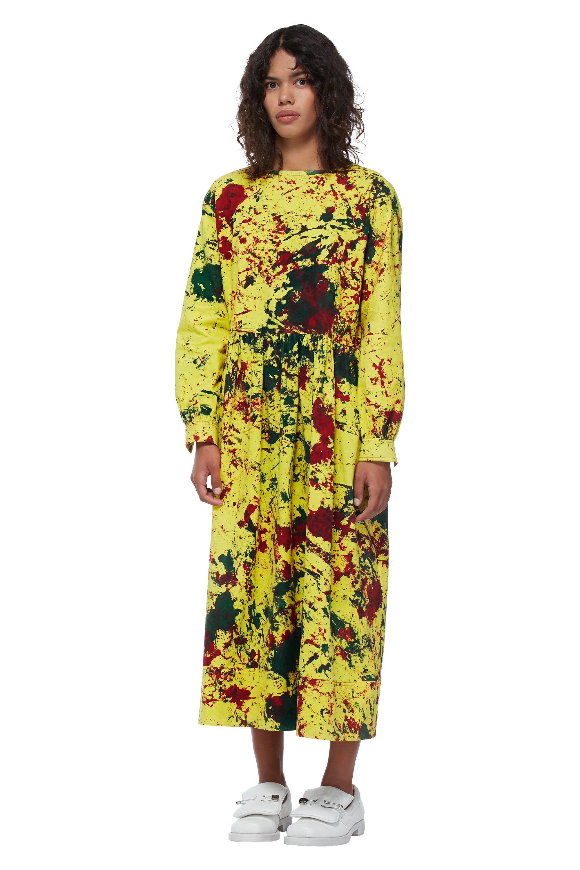 HAND-DYED Y.P.M. SOTO COTTON LONG SLEEVE SUMMER DRESS – S.R. STUDIO. LA. CA